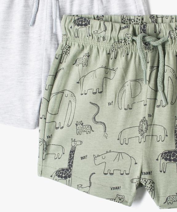 Short bébé garçon en jersey à taille élastiquée (lot de 2) vue2 - GEMO(BEBE DEBT) - GEMO