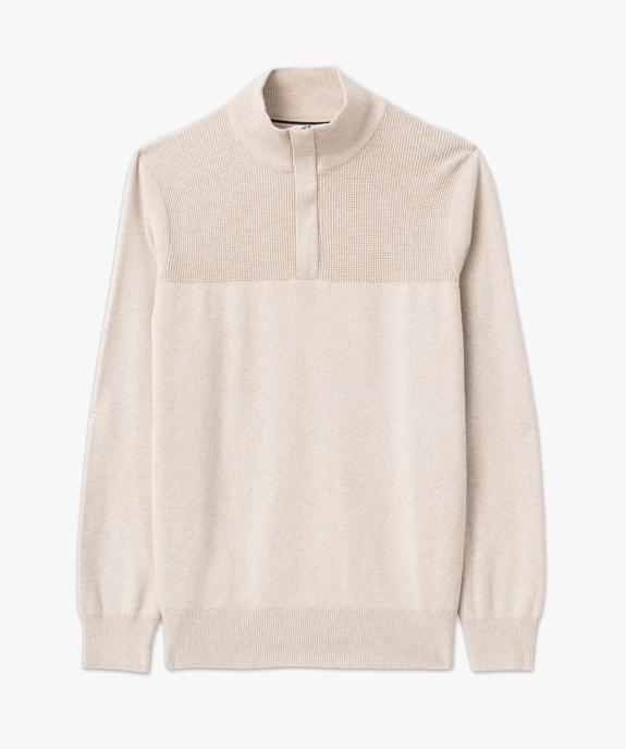 Pull col camionneur à maille fantaisie homme vue4 - GEMO (HOMME) - GEMO