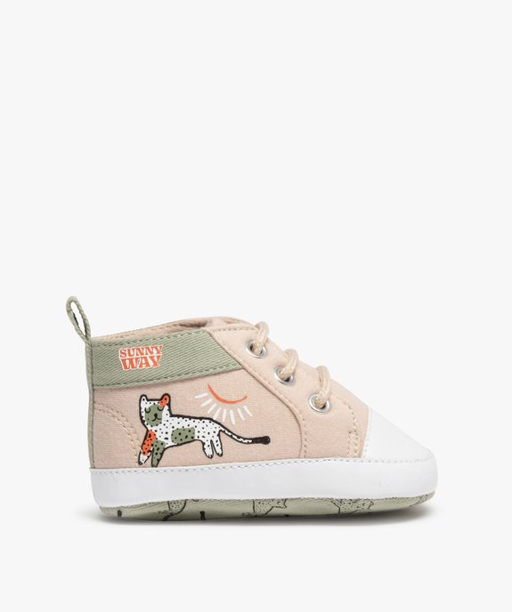 Chaussons de naissance bébé garçon à lacets vue1 - GEMO 4G BEBE - GEMO