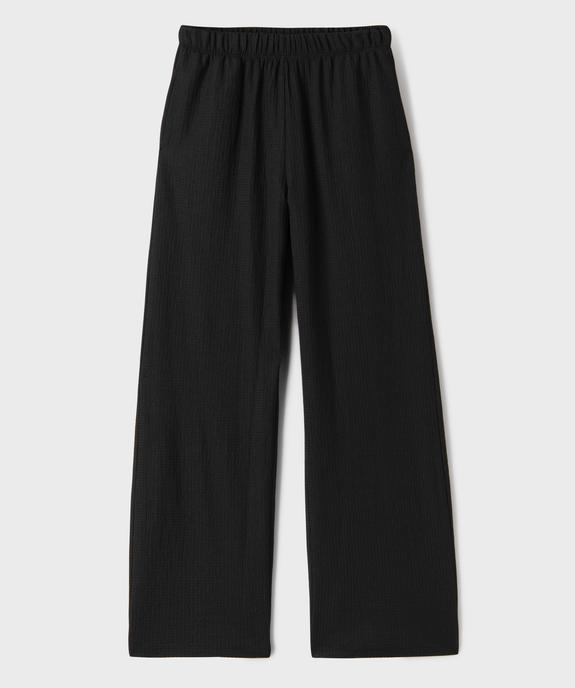 Pantalon fluide en maille gaufrée fille vue1 - GEMO (JUNIOR) - GEMO