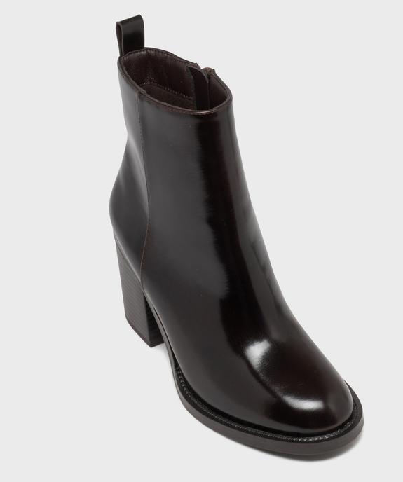 Boots à talon large et bout rond unies femme vue5 - FOLLOW ME - GEMO