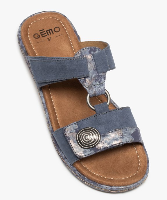 Mules femme confort à brides ajustables à scratch vue5 - GEMO (CONFORT) - GEMO
