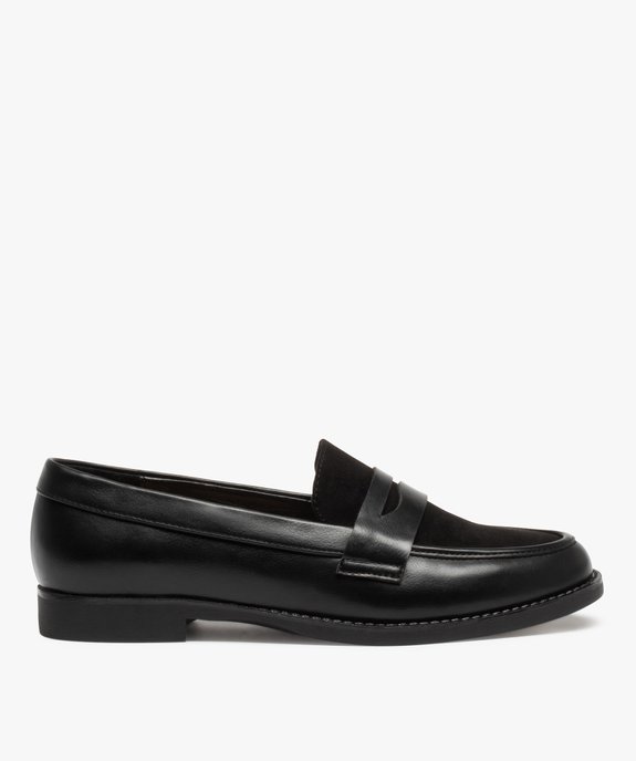 Mocassins femme unis dessus bi-matière et à talon plat vue2 - VALENTINA BALDA - GEMO