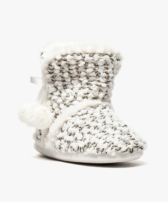 Chaussons bottes en maille fantaisie vue2 - GEMO(HOMWR FEM) - GEMO