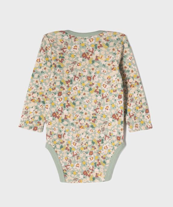 Bodies manches longues à motifs fleuris bébé fille (lot de 3) vue3 - GEMO 4G BEBE - GEMO