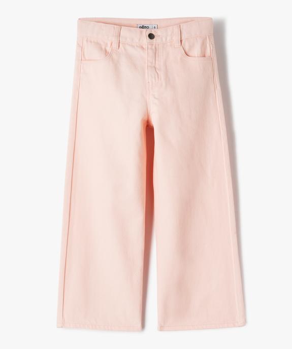 Pantalon large à taille ajustable en coton fille vue1 - GEMO 4G FILLE - GEMO