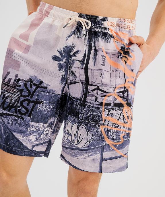 Short de surf imprimé streetwear homme vue2 - GEMO 4G HOMME - GEMO