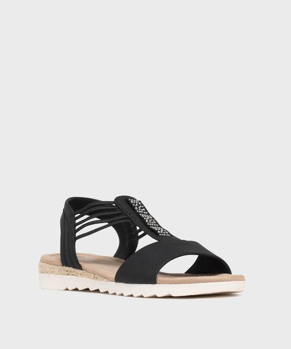 Sandales à petit talon compensé et brides élastiques femme - Emilia Rosa vue8 - EMILIA ROSA - GEMO