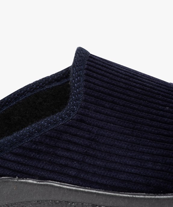 Chaussons homme mules confort dessus en velours côtelé uni vue6 - GEMO(HOMWR HOM) - GEMO