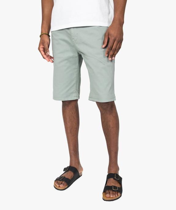 Bermuda homme en coton stretch vue1 - GEMO (HOMME) - GEMO