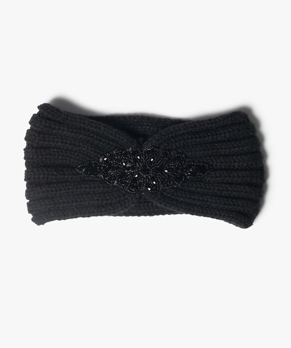 Bandeau femme cache-oreilles avec perles brodées vue1 - GEMO (ACCESS) - GEMO