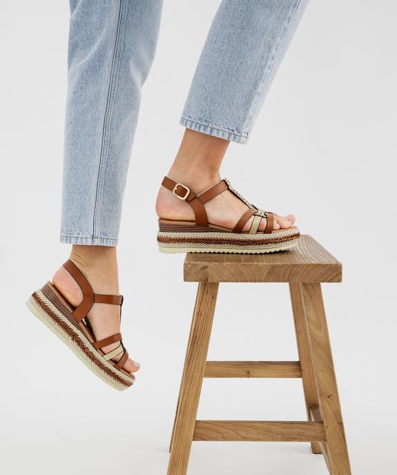 Sandales à semelle plateforme et brides brillantes femme - Valentina Baldano vue1 - VALENTINA BALDA - GEMO