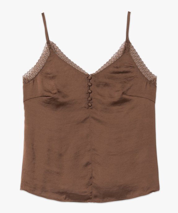 Débardeur femme bi-matières à fines bretelles vue4 - GEMO(HOMWR FEM) - GEMO