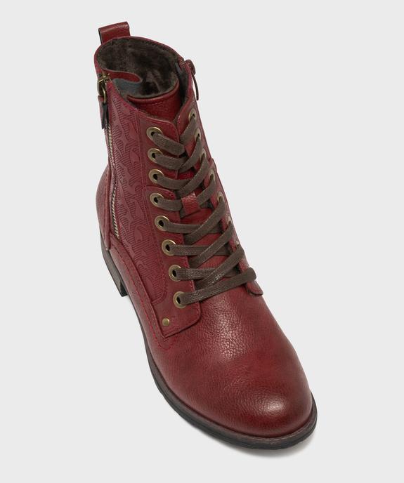 Bottines fourrées à lacets et zip femme vue5 - VALENTINA BALDA - GEMO