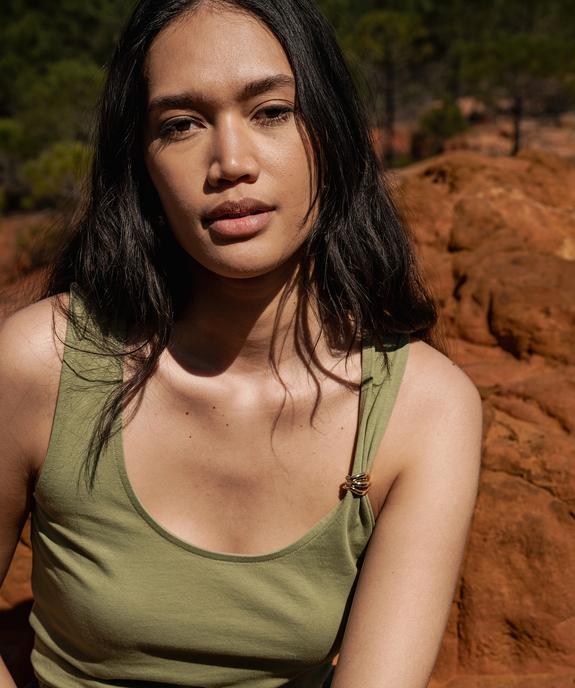 Débardeur en jersey de coton stretch à bretelle bijou femme vue6 - GEMO(FEMME PAP) - GEMO