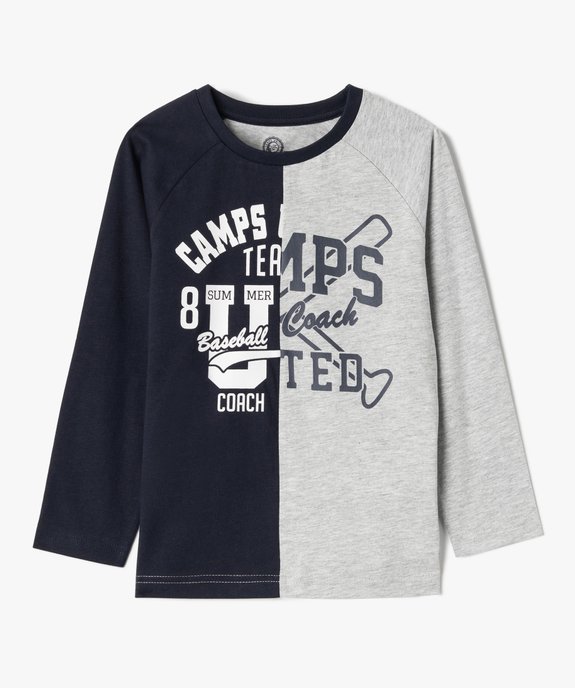 Tee-shirt garçon bicolore avec inscription — Camps United vue1 - CAMPS UNITED - GEMO