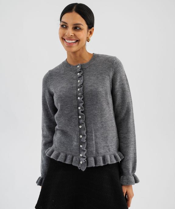 Gilet avec finitions froncées femme vue1 - GEMO(FEMME PAP) - GEMO
