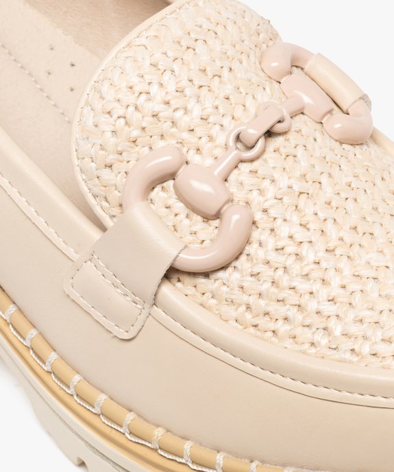 Mocassins chunky avec dessus aspect raphia femme vue6 - FOLLOW ME - GEMO
