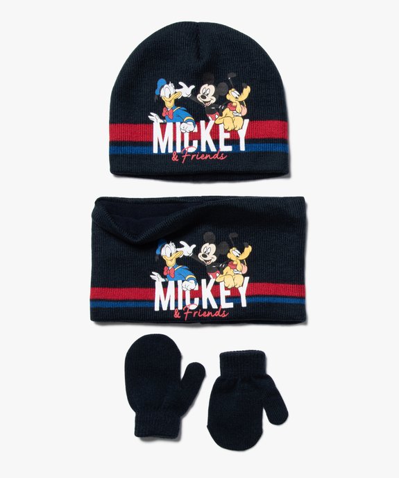 Ensemble bébé garçon (3 pièces) : bonnet + snood + gants - Mickey vue1 - MICKEY - GEMO