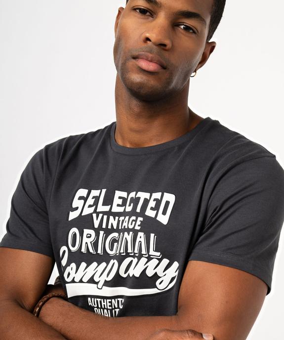 Tee-shirt à manches courtes avec inscription vintage homme vue6 - GEMO 4G HOMME - GEMO