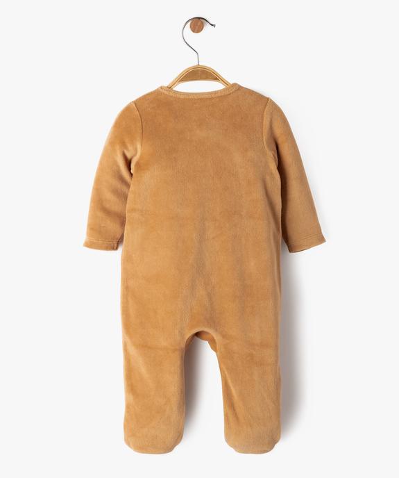Pyjama dors-bien en velours fermeture devant bébé vue4 - GEMO 4G BEBE - GEMO