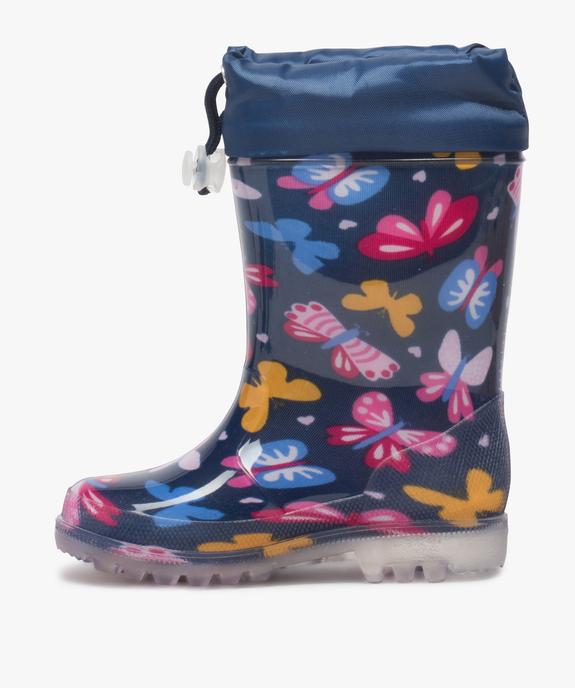 Bottes de pluie fille avec motifs papillon et col ajustable vue3 - GEMO (ENFANT) - GEMO