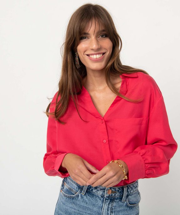 Chemise femme ample à manches longues vue2 - GEMO 4G FEMME - GEMO