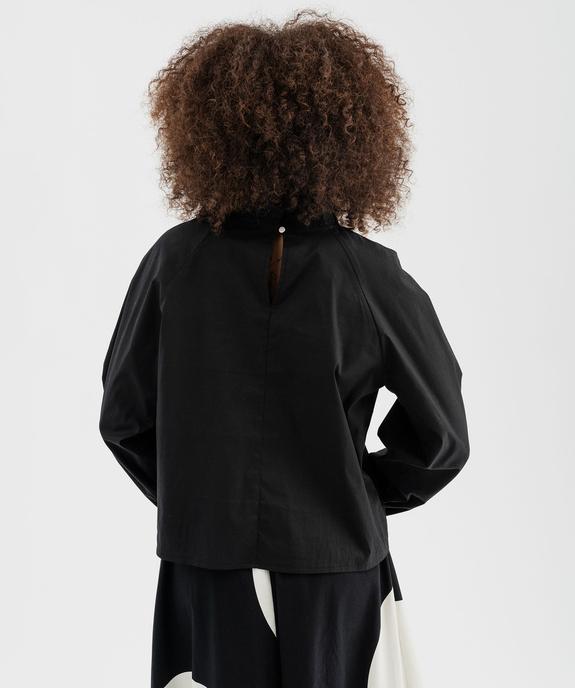 Blouse en coton stretch avec finitions froncées femme vue4 - GEMO(FEMME PAP) - GEMO