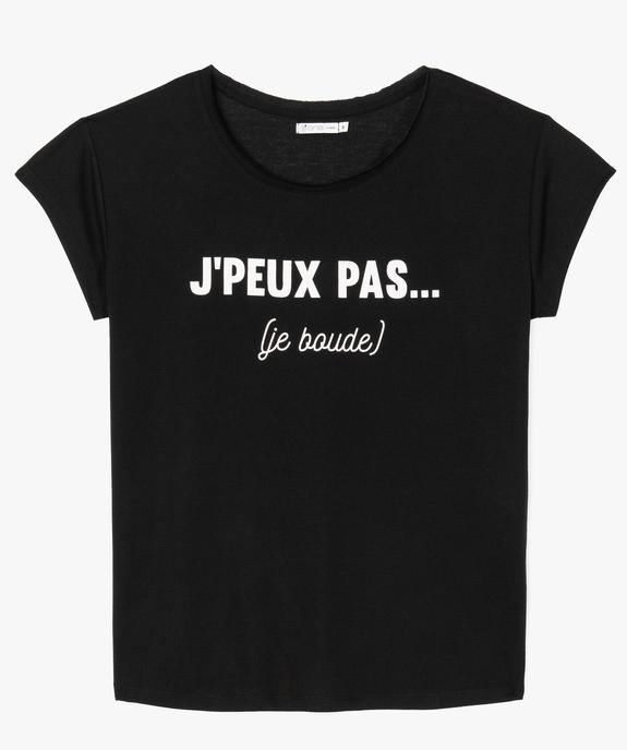 Tee-shirt femme loose à manches courtes avec inscription vue4 - FOLLOW ME - GEMO