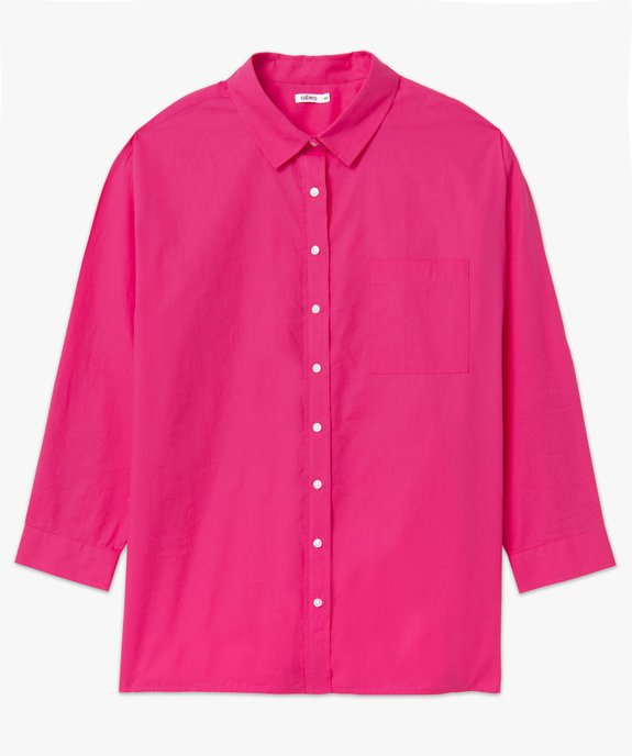 Chemise femme grande taille en coton   vue4 - GEMO (G TAILLE) - GEMO