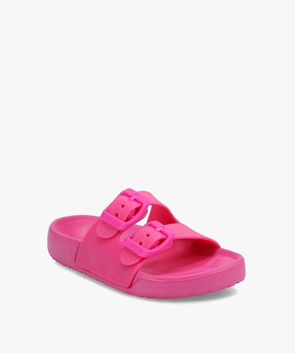 Mules de piscine fille unies à brides ajustables vue2 - GEMO (ENFANT) - GEMO
