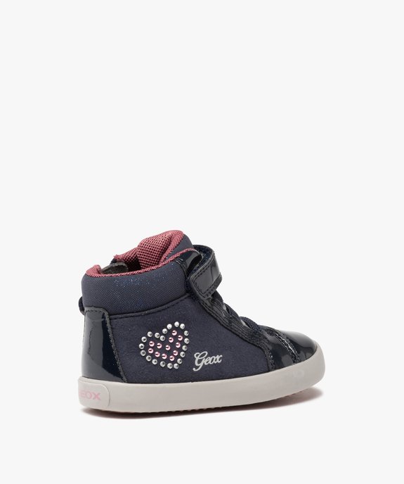 Baskets mid-cut bébé fille à zip et scratch - Geox vue4 - GEOX - GEMO