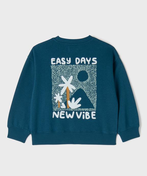 Sweat molletonné avec motif devant et dos garçon vue4 - GEMO 4G GARCON - GEMO