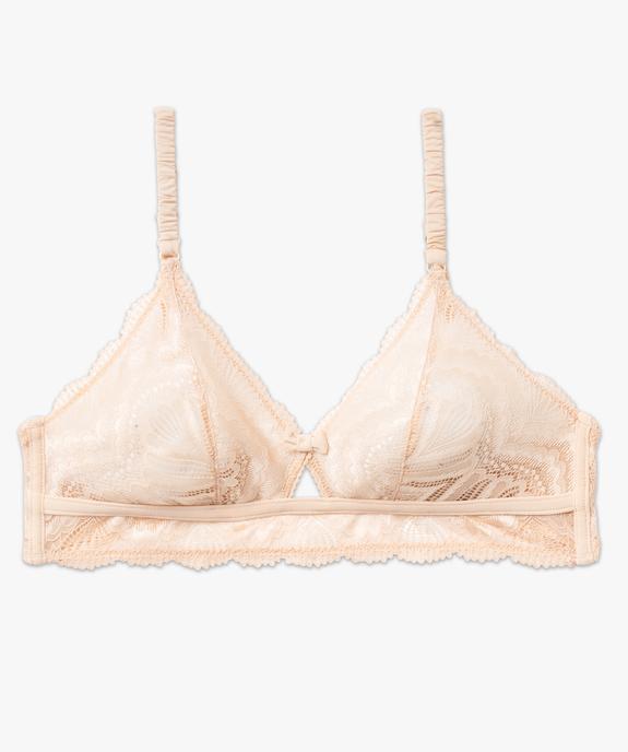 Soutien-gorge triangle sans armatures en dentelle  vue4 - GEMO(HOMWR FEM) - GEMO