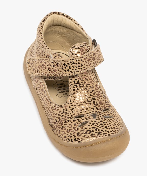 Chaussures premiers pas en cuir imprimé fermeture scratch bébé fille - NA! vue5 - NA! GEMO FOR GOOD - GEMO