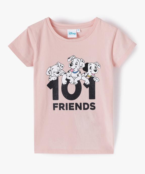Tee-shirt fille à manches courtes avec motif pailleté - Disney vue1 - DISNEY DTR - GEMO
