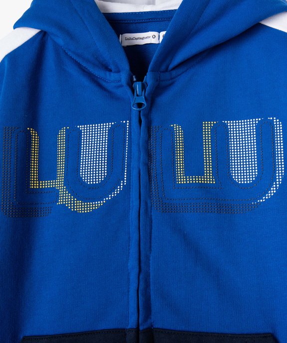 Sweat garçon zippé à capuche et poche kangourou - LuluCastagnette vue2 - LULUCASTAGNETTE - GEMO