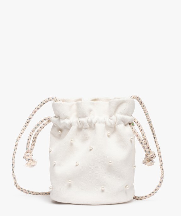 Sac seau fille en tissu décoré et de perles vue1 - GEMO (ENFANT) - GEMO