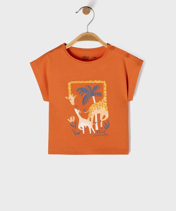 Tee-shirt manches ultra courtes coupe large avec motif bébé fille vue1 - GEMO 4G BEBE - GEMO