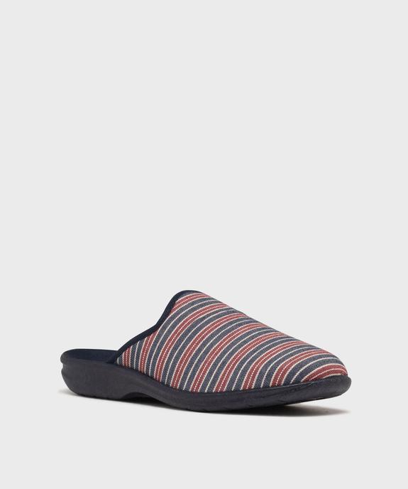 Chaussons mules souples et légers en toile rayé homme vue2 - G'FLEX GEMO FOR GOOD - GEMO
