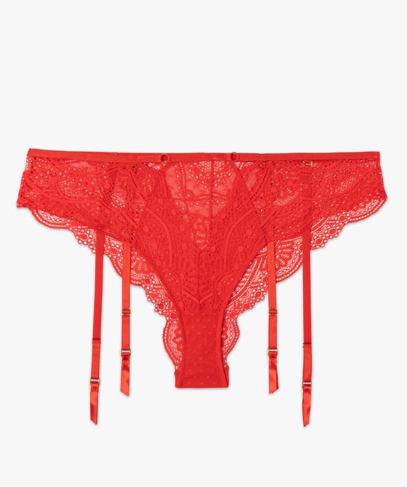 Tanga femme grande taille en dentelle avec porte-jarretelles amovibles vue4 - GEMO(HOMWR FEM) - GEMO