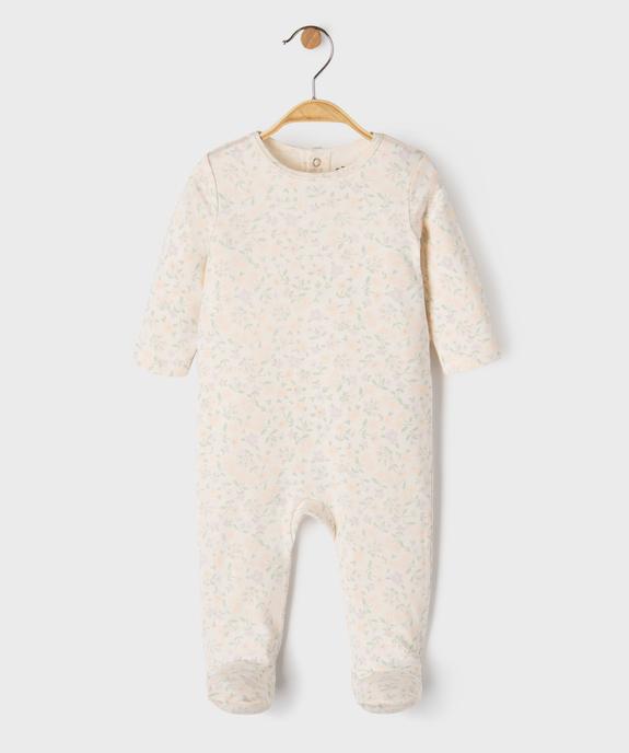 Pyjama dors bien en jersey fleuri à pont-dos pressionné bébé vue1 - GEMO 4G BEBE - GEMO