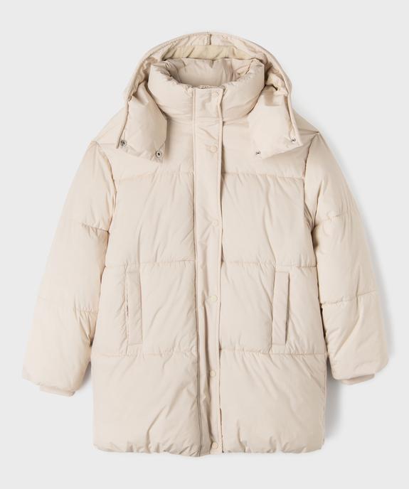 Parka mi-longue déperlante à col montant, capuche et doublure polaire fille vue1 - GEMO 4G FILLE - GEMO
