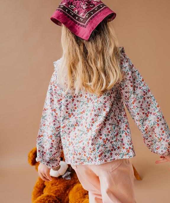Chemise à motifs fleuris avec grand col Claudine fille vue6 - GEMO (ENFANT) - GEMO