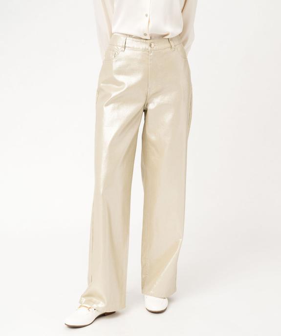 Jean large aux reflets métallisés femme vue2 - GEMO(FEMME PAP) - GEMO