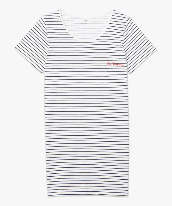 Chemise de nuit à manches courtes avec motifs femme grande taille vue4 - GEMO 4G FEMME - GEMO