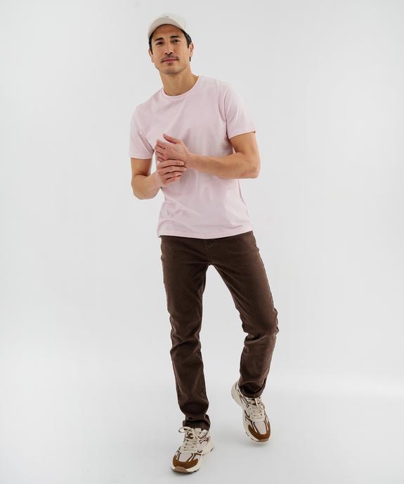 Jean straight en coton stretch à la couleur unique homme vue4 - GEMO 4G HOMME - GEMO
