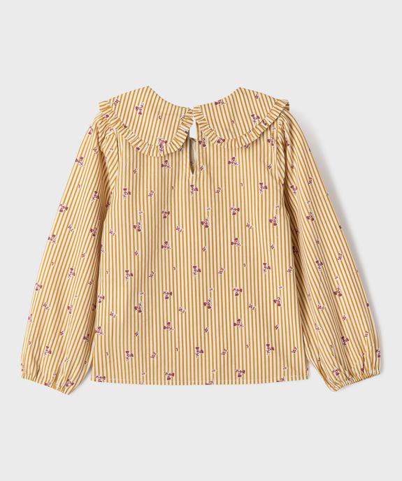 Chemise rayée avec grand col Claudine fille vue5 - GEMO (ENFANT) - GEMO