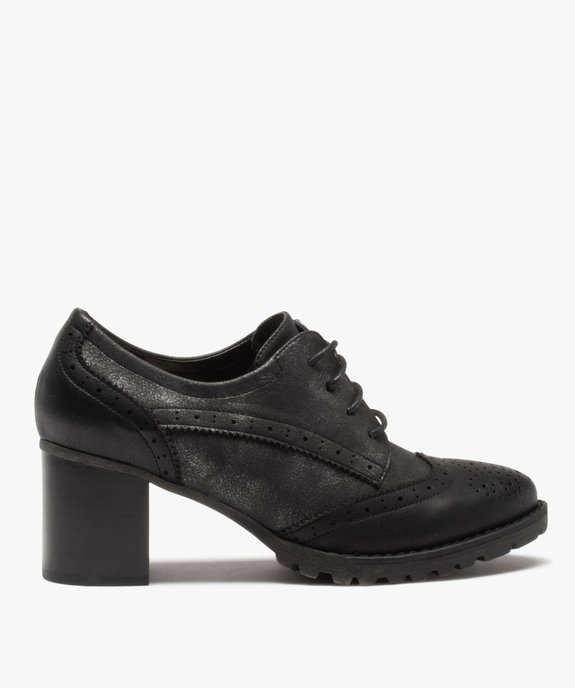 Escarpins femme à talon style derbies  vue1 - GEMO(URBAIN) - GEMO