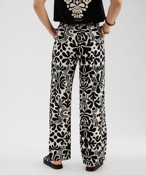 Pantalon fluide imprimé coupe large femme vue3 - GEMO 4G FEMME - GEMO